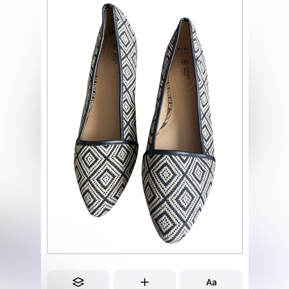 Avon Black and White Geometric Cushion Steps Flats - Picture 12 of 15